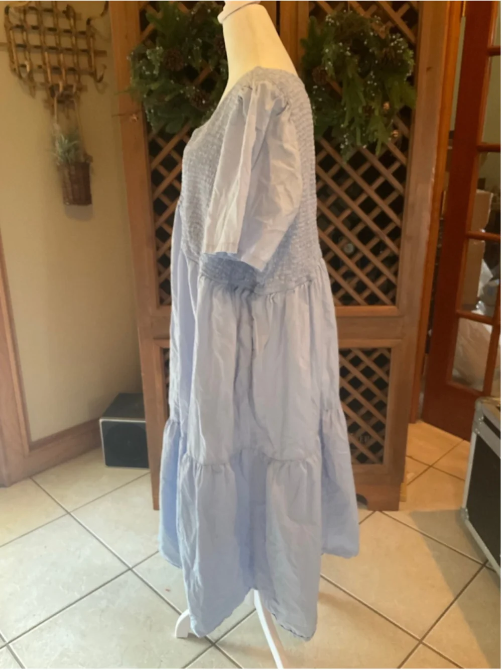 Wayward Fancies x eShakti Smocked Midi Dress Light XL
